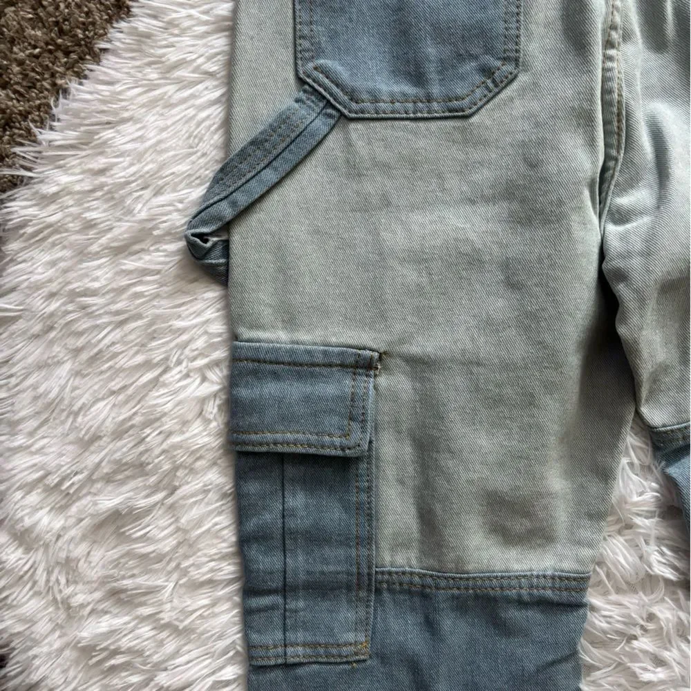 Cargo Carpenter Jeans Two Tone Blue Womens‎ Size Medium